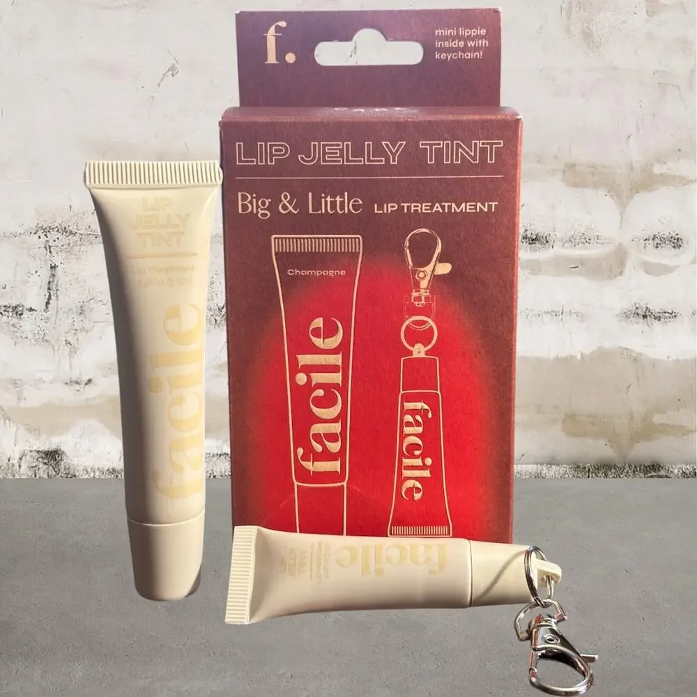 Facile $22 Big & Little Lip Jelly Treatment Duo + Keychain NIB